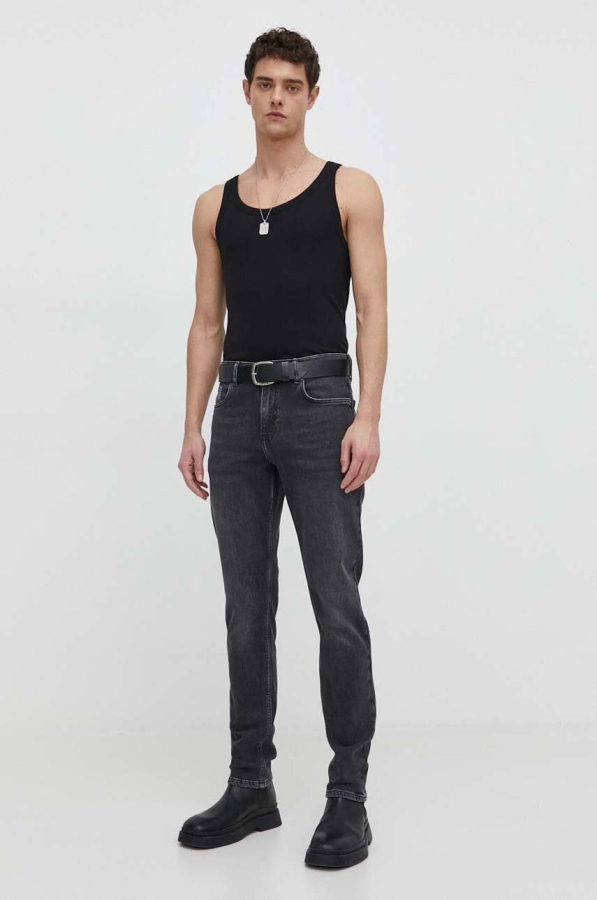 Jeansi Slim Fit Karl Lagerfeld Jeans pentru Bărbați, Culoare Gri
