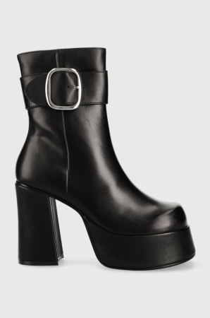 Cizme de piele negre cu toc drept Steve Madden Siren pentru femei