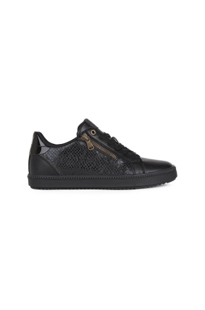Geox Pantofi negri cu toc plat pentru femei
