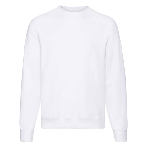 Bluza mărimea plus pentru bărbați, Raglan Sweat, Alb, Fruit of the Loom