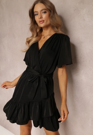 Rochie Neagră cu Volane