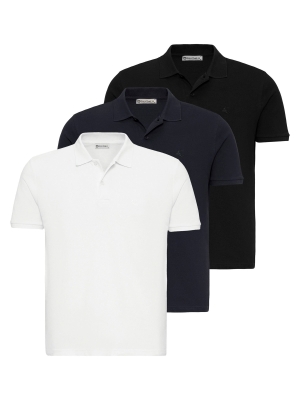Set Tricouri Polo Dandalo - Albastru Închis, Negru, Alb
