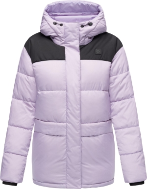 Ragwear Geacă de iarnă 'Wikesh' mov liliac cu detalii negre