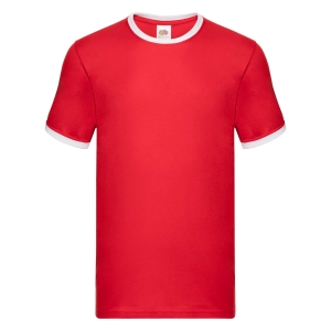 Tricou roșu pentru bărbați Ringer Fruit of the Loom