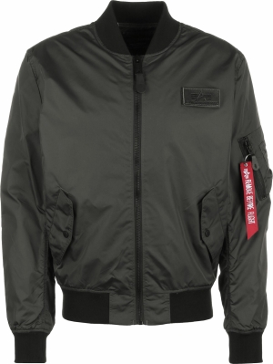 ALPHA INDUSTRIES Geacă bomber de primăvară-toamnă gri metalic / roșu / negru / alb