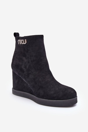 Botine dama, Kesi - Pantofi pe glezna cu toc wedge