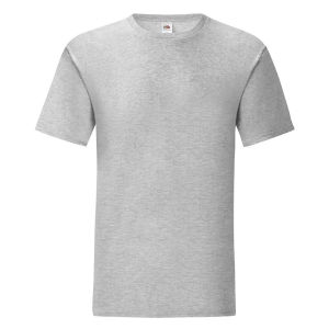 Tricou gri din bumbac pieptănat iconic Fruit of the Loom