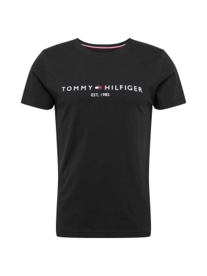 TOMMY HILFIGER Tricou bleumarin / negru / alb