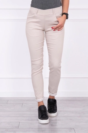 Pantaloni Colorful beige pentru femei
