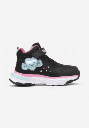 Pantofi sport Negri cu Detalii Roz