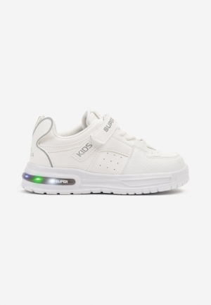 Pantofi sport Albi cu lumină LED