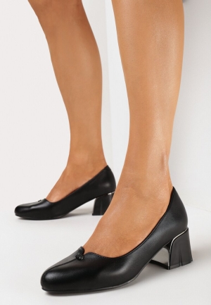 Pantofi casual Negri cu toc mediu