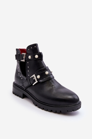 Botine dama, Kesi, cu catarame si detalii metalice