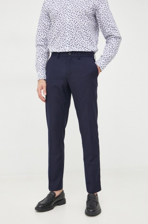 Sisley pantaloni barbati, culoare albastru marin, mulata