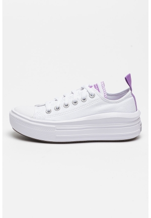 Tenisi Converse Chuck Taylor All Star Move cu Varf Intarit, Albi, Detalii Violet