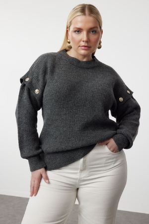 Pulover Tricotat Trendyol Curve cu Mâneci Detasabile și Funcționale