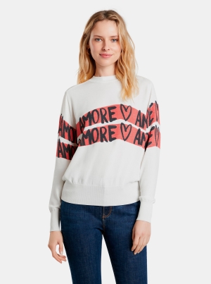 Pulover de damă DESIGUAL cu mesaj