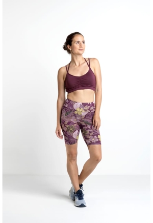 Colanți scurți cu imprimeu floral pentru fitness Radler