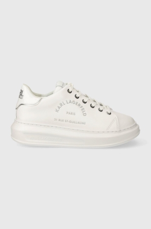 Sneakers din piele Karl Lagerfeld KAPRI, culoarea alb, KL62539F