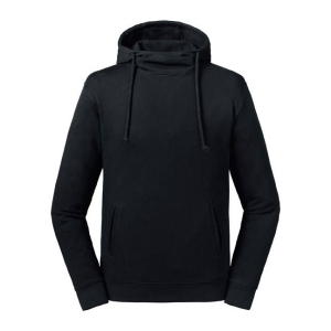 Hanorac Unisex Negru din Bumbac Organic cu Guler Înalt și Glugă - RUSSELL