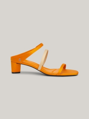 Sandale cu toc pentru femei, portocalii, Tommy Hilfiger