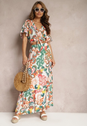 Compleu Floral cu Croi Relaxat