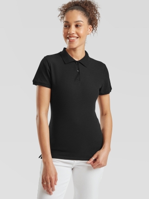 Polo Negru pentru Femei - Fruit of the Loom