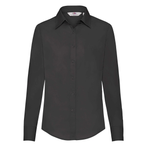 Cămașă clasică din poplin neagră pentru femei - Fruit Of The Loom
