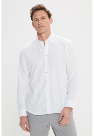 Camasa slim fit de bumbac ACCo, alb