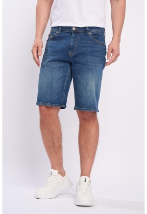 Bermude Lee Cooper din Denim pentru Bărbați cu Talie Medie
