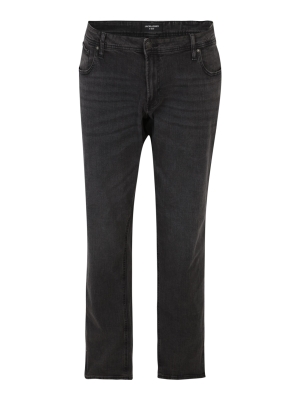 Jack & Jones Plus Jeans 'JJIGLENN JJORIGINAL' negru denim