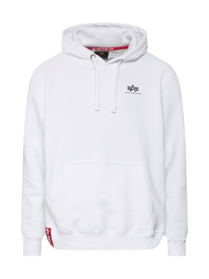 ALPHA INDUSTRIES Hanorac de molton alb cu detalii roșii