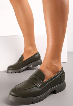 Mocasini Verzi din Piele