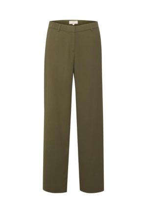 Pantaloni dama - 302897698 - Poliester - Verde închis
