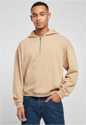 Hanorac cu fermoar Urban Classics în nuanța Unionbeige